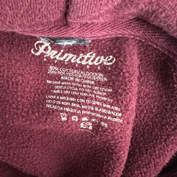 Primitive Maroon Hoodie with Tie Dye Logo - Picture 2 of 13